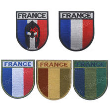 Нашивка с вышивкой с французским флагом, французская щит, тактические военные нашивки, эмблема, Аппликации, Спартанские Наплечные вышитые значки 2024 - купить недорого