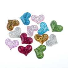 30pcs 32x20mm Glitter Resin Heart Decoration Crafts Flatback Cabochon Embellishments For Scrapbooking DIY Accessories 2024 - buy cheap