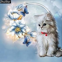 5D Diamond Painting Full Square Cat Picture Of Rhinestones Diamond Embroidery Animal Diamond Mosaic Garden Decoration XY1 2024 - buy cheap