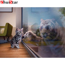 Full Square Drill 5D DIY Diamond Painting "Cat & Tiger" Embroidery Cross Stitch Mosaic Home Decor Gift 2024 - buy cheap