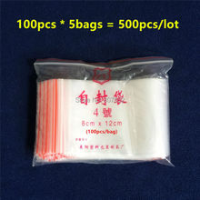 500pcs/lot  8*12cm clear Transparent PE plastic zipper packaging bag Ziplock Packing Bag 2024 - buy cheap