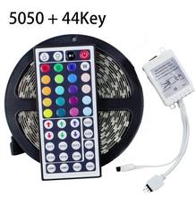 Tira de luces LED RGB SMD de 5M, 300Led, resistente al agua o no, 60LED/M, Flexible, lámpara + 44 teclas, controlador IR 2024 - compra barato