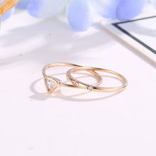 2 шт./компл. мерцающие элегантные женские кольца с прозрачными кристаллами 2024 - купить недорого