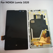 Для NOKIA Lumia 1020 оригинальный 4,5 "ЖК-сенсорный экран с рамкой для NOKIA Lumia 1020 дисплей дигитайзер сборка запасные части 2024 - купить недорого