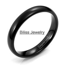 Fashion 4mm Black High Polished Plain Dome Tungsten Carbide Rings for Women Men Party Engagement Anniversary Ring Jewelry Gift 2024 - buy cheap