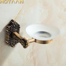 Solid Aluminium Wall Mounted Antique Brass Color Bathroom Soap Dish New Bath Soap Dish Glass Holders Bathroom Products YT-14195 2024 - buy cheap