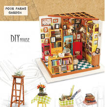 3D пазл DIY декоративная коллекция деревянный дом, игрушки креативный подарок Sam's bookstore со светильник кой аксессуары для детских игрушек 2024 - купить недорого
