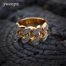 Anel dourado com zircônio para homens e mulheres, luxuoso, joia, anel de casamento, declaração de noivado, bijuteria, presentes, y30 2024 - compre barato