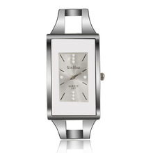 Модный женский браслет, кварцевые прямоугольные часы с циферблатом, Кристальные, серебряные, повседневные, Прямая поставка, нержавеющая сталь, Relojes Mujer, браслет, часы 2024 - купить недорого