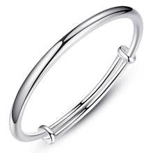100% 999 Silver Simple and Stylish Bracelet Sterling Silver Jewelry High quality Bangle For Women Couple Blacelets Free shipping 2024 - buy cheap