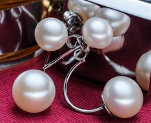 8-9mm Size Natural REAL Pearl Earrings Cultured Wedding Bridal Stud Earrings Freshwater Pearl Fashion Jewelry 2024 - buy cheap