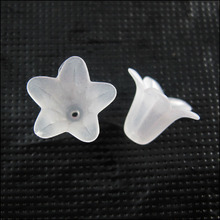 Fashion 30Pcs White Acrylic Plastic Horn Flower Spacer Beads End Caps Charms 12mm 2024 - buy cheap