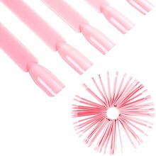 50pcs Pink Nail Art False Tips Practice Display Color Chart Acrylic UV False Nail Tips Manicure DIY Fake Stickers 2024 - buy cheap