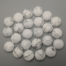 White Turquoises 20mm 20Pcs natural stone round cabochon beads for jewelry fashion charm Ring accessories no hole wholesale 2024 - buy cheap