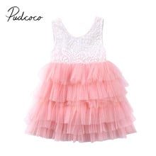 2017 Brand New Toddler Infant Child Kid Baby Girl Tulle Cake Dresses Party Gown Bridesmaid Princess Sleeveless Sundress 1-5T 2024 - buy cheap