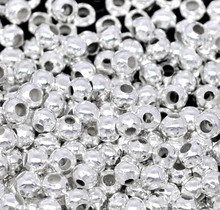 Free Shipping Wholesale 1000pcs Silver Plated Smooth Ball Spacer Beads 4mmDia. Jewelry Findings 2024 - buy cheap