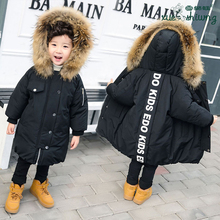 2018 New Fashion Boys Winter Down Jacket Parkas Children Thickening Warm Jackets Boys Long Section Hooded Fur Collar Coats 2024 - buy cheap