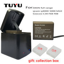 TUYU Sports Camera Accessories sj4000 Dual Charger 1050 mAH For EKEN H9 H9R H3 H3R H8R W9R SJCAM sj4000 sj5000 M10 2024 - buy cheap