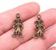 20pcs 24x12mm Antique Bronze Plated Clown Pendant DIY Handmade Jewelry Accessories 2024 - buy cheap