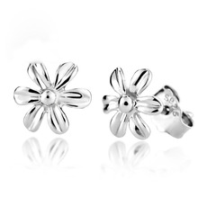 Fashion Jewelry Female Flower  925 Sterling Silver Stud Earring For Women Classical Girls Jewerly Earrings Wholesale 2024 - buy cheap