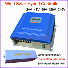 PWM system Free shipping 24v 48v 96v 120v 240v 3000w 3kw Hybrid Controller for wind generator and solar panel system with LCD 2024 - buy cheap
