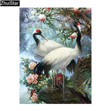 5D DIY Diamond Embroidery Animal Couple Cranes & Peache Diamond Painting Cross Stitch Mosaic Full Square Drill Decoration XY1 2024 - buy cheap
