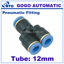 GOGO 10pcs a lot plastic hose 3 way Y type air one touch pipe pneumatic push in fittings 12mm quick connector PY-12 three joint 2024 - buy cheap