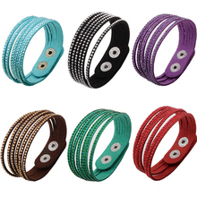 2015 модный кожаный браслет для мужчин, многослойные Бархатные браслеты со стразами, очаровательные браслеты для женщин, браслет для мужчин, ювелирные изделия 6 цветов 2024 - купить недорого