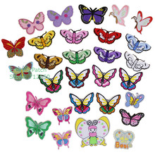 Free Shipping 10 pcs colorful Butterflies Embroidered patches iron on cartoon Motif Applique clothing hat shoe bag accessory 2024 - buy cheap