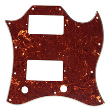 Pleroo Custom Guitar Parts - For SG Full Face Guitar Pickguard Scratch Plate With PAF Humbuckers , 4 Ply Red Tortoise 2024 - купить недорого