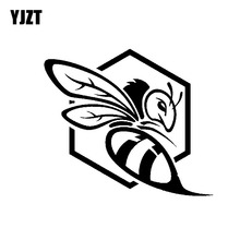 YJZT-calcomanía de vinilo minimalista, interesante, abeja de miel, artística, pegatina para coche, C19-1476 negro/plateado, 15,2 CM x 13,2 CM 2024 - compra barato