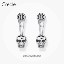 Ear Stud Earrings Jackets Skull,2019 Accessories Fashion Jewelry 925 Sterling Silver Punk Carpe Diem Gift For Women Men 2024 - buy cheap