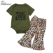 2019 Baby Summer Clothing Infant Kid Baby Girls Clothes Sets Short Sleeves T-Shirt Tops Romper+Leopard Print Pants Sunsuit 6M-4Y 2024 - buy cheap