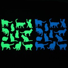 13pcs Cats Luminous Sticker Glow in the Dark Cartoon Animal Wall Switch Sticker Decal for Kids Room Furniture Laptop Phone Decor 2024 - buy cheap