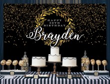 Pano de fundo personalizado preto e dourado bokeh, fundo de fotografia de festa com impressão em computador de alta qualidade 2024 - compre barato