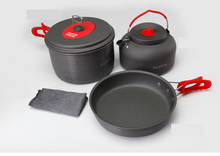 Alocs Portable Ultralight Aluminum Pan Pot Kettle Dishcloth Set Outdoor Non-Stick Camping Hiking tableware set 2024 - buy cheap