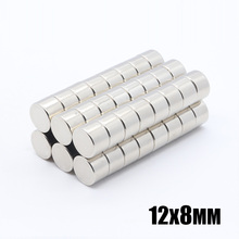 20pcs 12x8 mm Neodymium magnet 12x8 Rare Earth small Strong Round permanent 12*8mm fridge Electromagnet NdFeB nickle magnetic 2024 - buy cheap