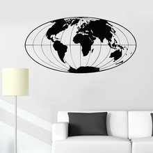 Карта мира, наклейки на стену в форме земли, домашний декор, Виниловая наклейка для гостиной, спальни, художественная наклейка, съемные Настенные обои DT05 2024 - купить недорого