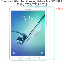 2 шт. защитная пленка из закаленного стекла для Samsung Galaxy Tab S2 S3 8,0 T710 T713 T715 T719 Premium 0,3 мм 9H 2024 - купить недорого