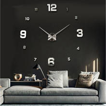 2018 nova decoração de casa grande espelho relógio de parede design moderno 3d diy grande decorativo relógios parede presente original 2024 - compre barato