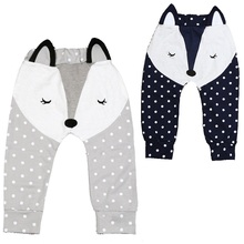 Hooyi Fox Baby Boys Pants Polka Dot Newborn PP Panties Grey Navy Bebe Clothing Trouser Cotton Leg Warmer Girl Tights Underpant 2024 - buy cheap