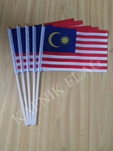 KAFNIK,5pcs  14*21cm Malaysia Fabric Flags  National hand Flag with Pole for advertisement decoration, free shipping 2024 - buy cheap