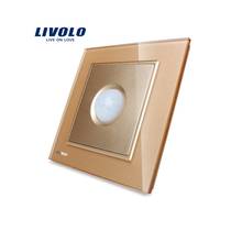 LIVOLO Великобритания Стандартный новый индукционный выключатель, панель из золотого стекла, AC 110 ~ 250 В настенный светильник для дома, выключатель, переключатель, настенный светильник, переключатель 2024 - купить недорого