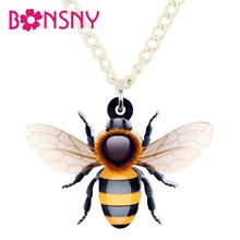 Bonsny-collar de abeja de Anime acrílico con collar de abeja, joyería de animales de moda para mujeres y niñas, regalo para adolescentes 2024 - compra barato