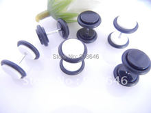 LOT100pcs Body Jewelry Fake Ear Plugs Acrylic Illusion Plug Ear Studs Free Shipping 8mm 2024 - buy cheap