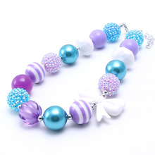 MHS.SUN Fashion Girls Baby Chunky Necklace Kids Children Cute Bubblegum Bowknot Beads Chunky Necklace Toddler Party Jewelry Gift 2024 - buy cheap