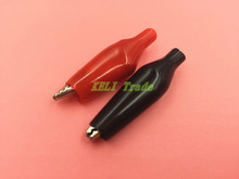 20PCS Metal Alligator Clip crocodile electrical Clamp FOR Testing Probe Meter 35MM Black and red Plastic Boot 2024 - buy cheap