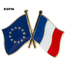 La Unión Europea Francia amistad bandera insignia Pin de solapa de Metal broches bonitos colección de monedas XY0073-3 2024 - compra barato