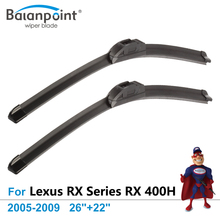 Limpador de para-brisa aerográfico, conjunto de 2 peças, super limpador, para lexus rx series rx 400h 2013-2018 26 "+ 22" 2024 - compre barato