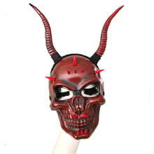 Steampunk Horn Headband With Scary Mask Demon Devil Sheep Horn Studs Skull Spikes Masks and Headdress Halloween Cosplay 2024 - buy cheap